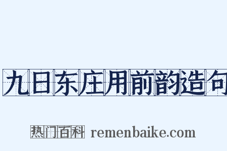 九日东庄用前韵造句是什么意思的图片